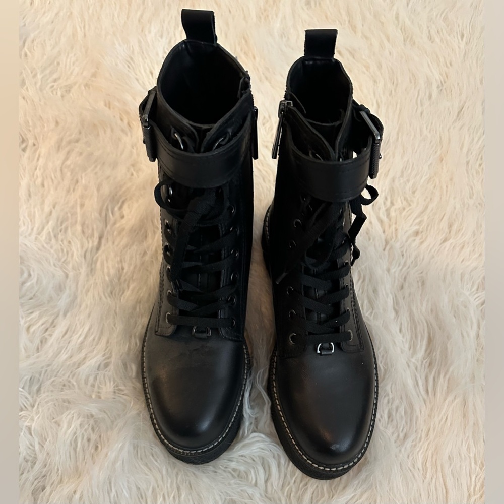 Zara Black Biker Combat Boots size 10 NWT - Picture 10 of 10